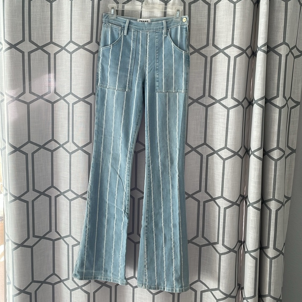 Frame Denim Blue Flare Wide Leg Jeans